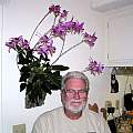 John Hancock, Cathy Craig's husband with his orchids, Lee Poulsen